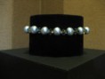 Pulseras elásticas con bolas plateadas y abalorios de cristal